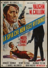 5j525 ONE OF OUR SPIES IS MISSING Italian 1p 1966 Man from UNCLE, Stefano art of Robert Vaughn!