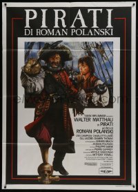 5j533 PIRATES Italian 1p 1986 Roman Polanski, great Bernhardt artwork of Walter Matthau!