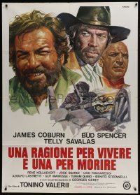 5j545 REASON TO LIVE, A REASON TO DIE Italian 1p 1973 art of Savalas, Coburn & Spencer by Casaro!