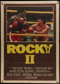 5j551 ROCKY II Italian 1p R1980s Sylvester Stallone & Carl Weathers fighting in ring, boxing sequel!