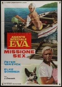 5j564 SEDUCTION BY THE SEA Italian 1p 1966 sexy Elke Sommer, Peter Van Eyck & German Shepherd!