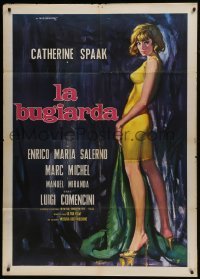 5j574 SIX DAYS A WEEK Italian 1p 1965 La Bugiarda, art of sexy Catherine Spaak by Rodolfo Gasparri!