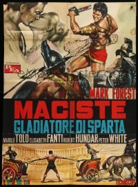5j593 TERROR OF ROME AGAINST THE SON OF HERCULES Italian 1p 1964 art of Mark Forest as Maciste!