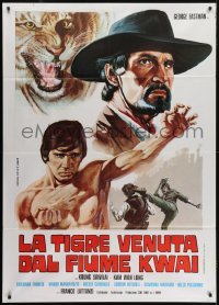 5j597 TIGER FROM RIVER KWAI Italian 1p 1975 George Eastman, cool kung fu art by Zanca!