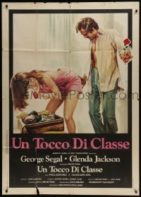 5j599 TOUCH OF CLASS Italian 1p 1973 different sexy art of George Segal & Glenda Jackson!