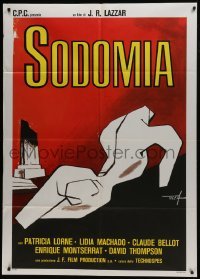 5j609 VIOLATION OF THE BITCH Italian 1p 1979 Sodomia, De Seta art of person w/missing limbs, rare!
