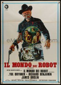 5j612 WESTWORLD Italian 1p 1973 Michael Crichton, Neal Adams art of cyborg cowboy Yul Brynner!