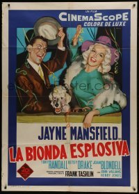 5j615 WILL SUCCESS SPOIL ROCK HUNTER Italian 1p 1957 Manno art of Jayne Mansfield & Randall, rare!