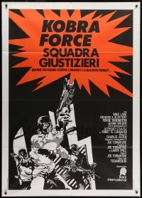 5j624 ZEBRA FORCE Italian 1p 1976 art of masked criminals with guns, all hell explodes!