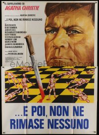 5j175 AND THEN THERE WERE NONE Italian 2p 1974 Spagnoli art of Oliver Reed over chessboard war!