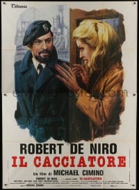 5j212 DEER HUNTER Italian 2p 1979 different Ciriello art of Robert De Niro & Meryl Streep!