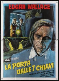 5j217 DOOR WITH SEVEN LOCKS Italian 2p R1970s different Piovano art of Klaus Kinski, Edgar Wallace