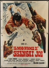 5j218 DRAGON STRIKES BACK Italian 2p 1972 Mario Caiano's Il mio nome e Shanghai Joe, cool art!