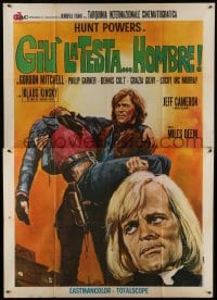 5j231 GIU' LA TESTA... HOMBRE Italian 2p 1971 Klaus Kinski, cool spaghetti western art by Gasparri!