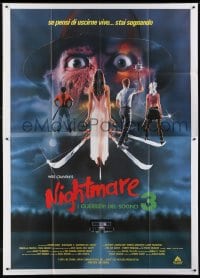 5j271 NIGHTMARE ON ELM STREET 3 Italian 2p 1987 cool horror art of Freddy Krueger by Matthew Peak!