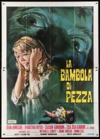 5j282 PICTURE MOMMY DEAD Italian 2p 1970 different Gasparri art of scared child & looming eyes!