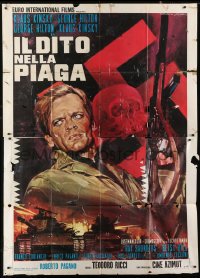 5j295 SALT IN THE WOUND Italian 2p 1969 different artwork of Klaus Kinski & swastika by Gasparri!