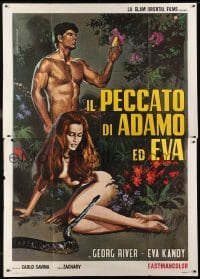 5j302 SIN OF ADAM & EVE Italian 2p 1971 Mexican Bible sex, different art by Mario Piovano!