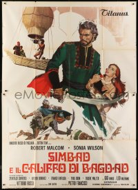 5j303 SINBAD & THE CALIPH OF BAGHDAD Italian 2p 1973 art of hero Robert Malcom & Sonia Wilson!