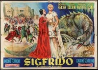 5j165 SIGFRIDO Italian 4p 1959 Italian Siegfried, Stefano art of Sebastian Fischer fighting dragon!