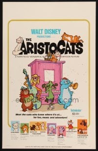 5j010 ARISTOCATS WC 1971 Walt Disney feline jazz musical cartoon, great colorful image!