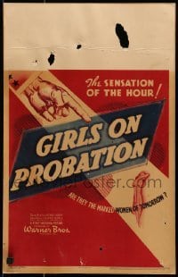 5j019 BELOVED BRAT WC 1938 aborted original title of Girls on Probation, very rare!