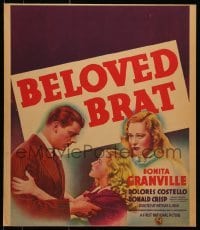 5j020 BELOVED BRAT WC 1938 Dolores Costello & troubled teen Bonita Granville, rare!