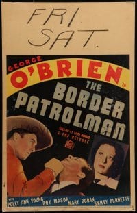 5j027 BORDER PATROLMAN WC 1936 cowboy George O'Brien punching bad guy, Polly Ann Young, rare!