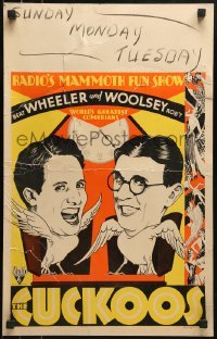 5j038 CUCKOOS WC 1930 wacky art of singing Bert Wheeler & Robert Woolsey with bird bodies!