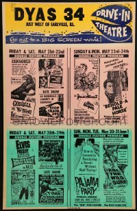 5j043 DYAS 34 WC 1964 Godzilla vs The Thing, Ride the Wild Surf, Roustabout, Time Travelers & more!