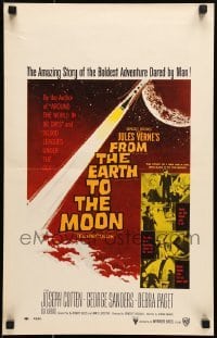 5j051 FROM THE EARTH TO THE MOON WC 1958 Jules Verne's boldest adventure dared by man!
