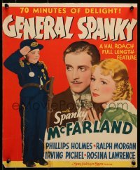 5j057 GENERAL SPANKY WC 1936 Our Gang, full-length saluting Spanky McFarland in dress uniform!