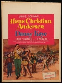 5j063 HANS CHRISTIAN ANDERSEN WC 1953 art of Danny Kaye playing invisible flute w/story characters