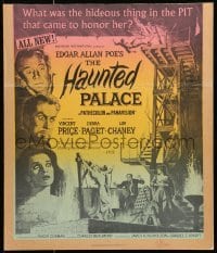 5j067 HAUNTED PALACE Benton WC 1963 Vincent Price, Lon Chaney, Edgar Allan Poe, cool horror art!