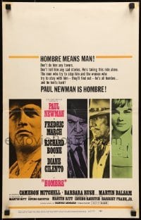 5j070 HOMBRE pink title WC 1966 different image of Paul Newman, directed by Martin Ritt, very rare!