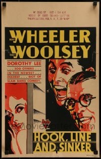 5j071 HOOK, LINE & SINKER WC 1930 great deco art of Wheeler & Woolsey + sexy Dorothy Lee!