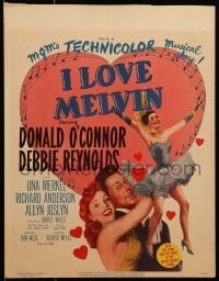 5j075 I LOVE MELVIN WC 1953 great romantic art of Donald O'Connor & Debbie Reynolds!