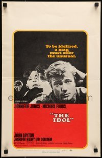 5j076 IDOL WC 1966 Jennifer Jones, Michael Parks, to be idolized, a man must offer the unusual!