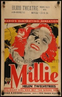 5j095 MILLIE WC 1931 Helen Twelvetrees as mother who kills man w/ good reason, Fredric Madan art!