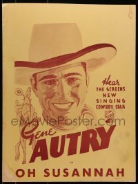 5j056 GENE AUTRY WC 1930s great art, hear the screen's new singing cowboy star, Oh Susanna!