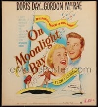 5j103 ON MOONLIGHT BAY WC 1951 great image of singing Doris Day & Gordon MacRae on sailboat!