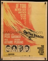 5j104 ON THE BEACH WC 1959 art of Gregory Peck, Ava Gardner, Fred Astaire & Anthony Perkins!