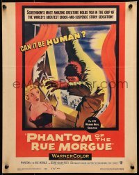 5j110 PHANTOM OF THE RUE MORGUE WC 1954 cool art of the mammoth monstrous man & sexy girl!