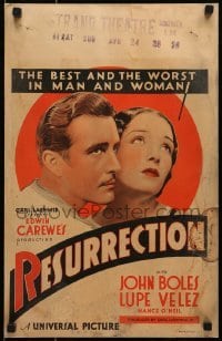 5j128 RESURRECTION WC 1931 John Boles & sexy Lupe Velez, the best and worst in men and women, rare!