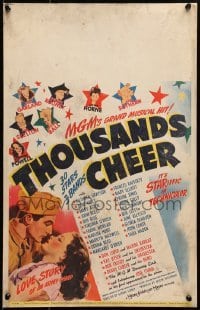 5j148 THOUSANDS CHEER WC 1943 Gene Kelly & Grayson, great Hirschfeld art of top stars, ultra rare!