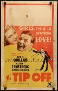 5j150 TIP OFF WC 1931 pretty Ginger Rogers & Eddie Quillan, girls, this is station L-O-V-E!