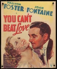 5j161 YOU CAN'T BEAT LOVE WC 1937 wonderful art of pretty Joan Fontaine & Preston Foster, rare!