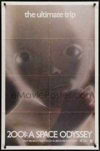 5k009 2001: A SPACE ODYSSEY style D 1sh 1970  Stanley Kubrick, super close image of star child!
