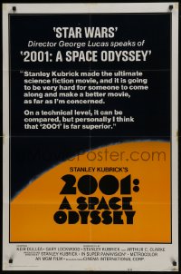 5k008 2001: A SPACE ODYSSEY 1sh R1978 George Lucas raves about Stanley Kubrick's sci-fi classic!