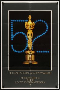 5k015 52ND ANNUAL ACADEMY AWARDS 1sh 1980 ABC, great image of golden Oscar statuette!